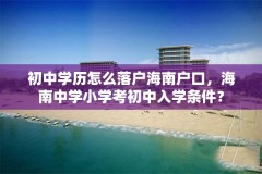 初中学历怎么落户海南户口,海南中学小学考初中入学条件?