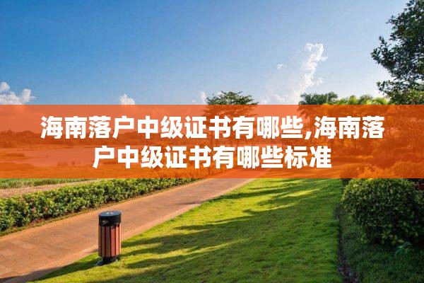 海南落户中级证书有哪些,海南落户中级证书有哪些标准
