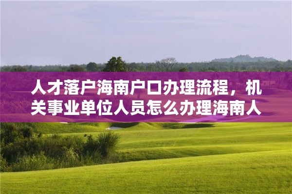 人才落户海南户口办理流程，机关事业单位人员怎么办理海南人才落户？
