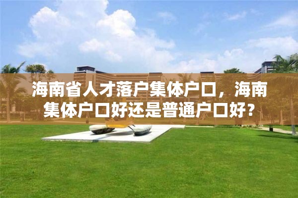 海南省人才落户集体户口，海南集体户口好还是普通户口好？