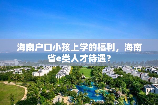 海南户口小孩上学的福利，海南省e类人才待遇？