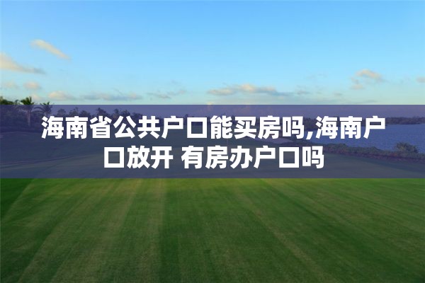 海南省公共户口能买房吗,海南户口放开 有房办户口吗