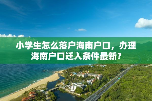 小学生怎么落户海南户口，办理海南户口迁入条件最新？