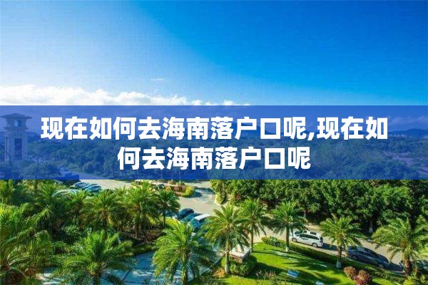 现在如何去海南落户口呢,现在如何去海南落户口呢