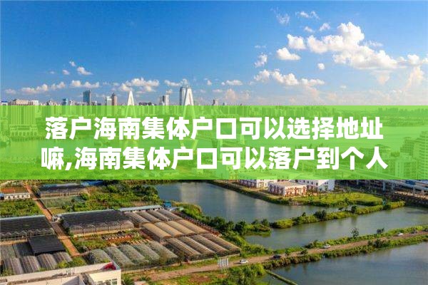 落户海南集体户口可以选择地址嘛,海南集体户口可以落户到个人吗